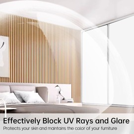 DSEmpyrion Frosted Glass Window Film, UV Protection Window Clings Door Decorative Frosting Cover Heat Control Window Tint for Bathroom Home Office (White, 15.7" x 118.1")