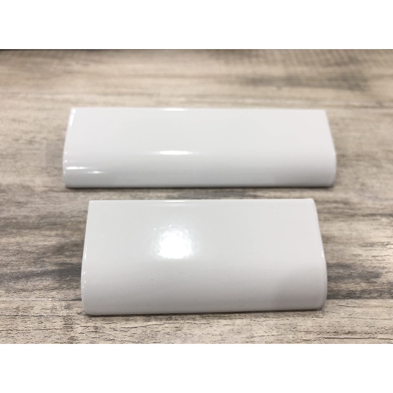 HONJIE 10Pcs 4.72" White Arc Surface Pull,White Edge Pulls Furniture