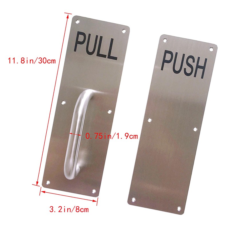 Aimyoo Stainess Steel Door Handle, Pull and Push Plate Commercial