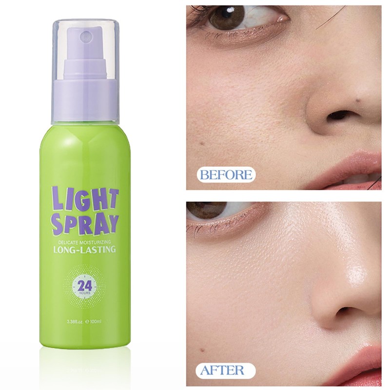 メイクキープミスト 化粧崩れ防止スプレー, 皮脂くずれ防止 テカリ防止 化粧キープミスト #ライトタイブ-100ml