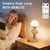 GZAODMCP Robot LED Table Lamp Wooden with Adjustable Arm Rechargeable