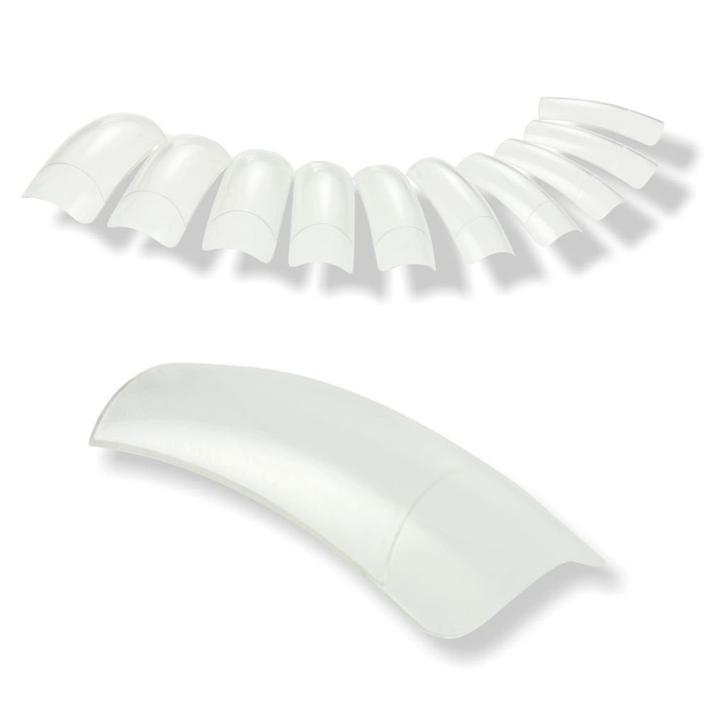500 Classic Square Premium Professional Nail Tips, Transparent, in 10 different sizes,