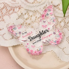 Daughter Birthday Gifts for Daughter Christmas Gifts for Daughter Acrylic Butterfly Plaque for Daughter I Love You Gifts for Daughter in law Acrylic Ornaments for Daughter Gifts from Mum Dad