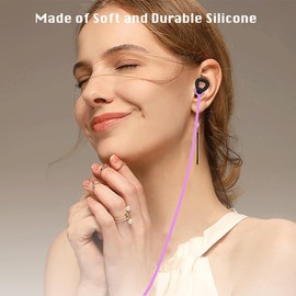 YWLOPT Anti-Lost Silicone Ear Plug Strap, Purple, Cord, Reusable, Sleeping, Travel