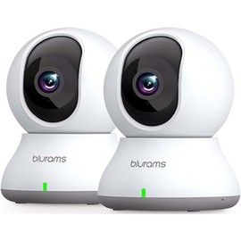 blurams 2K Waln Camera 2PC, Dog Camera, 360° Security Camera for Home, WiFi Baby Monitor, Night Vision, Motion Tracking, 2-Way Talk, Cloud & SD, Works with Alexa (2.4GHz Only)
