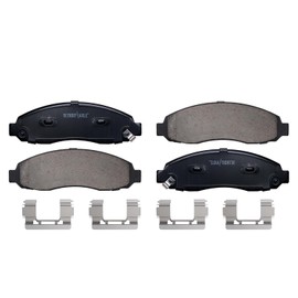 Detroit Axle - Front Ceramic Brake Pads with Hardware Set Replacement for 2003 2004 Dodge Dakota 3.7L 4.7L - 4pc Set