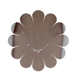 Cybche Boho Crystal Flower Necklace Choker Silver CZ Flower Chain Necklace Tiny Flower Pendant Necklace Sparkly Cubic Zirconia Necklace Jewelry for Women