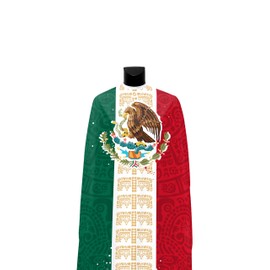 Illuzien Mexican Flag PRO Barber Cape, Hair Cut Drape, Water-Resistant Barber Accessories, Professional Cape