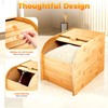 DYNAMI Wooden Rice Storage Box, Dry Storage Container Bamboo Rice