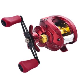 CHANGSHENG Bait Reel Fishing Reel Bait Finesse Reel Shallow Groove Spool Ultra Lightweight Aluminum Alloy Spool Strong Magnetic Brake for Saltwater Fishing and Freshwater (Left Handle)