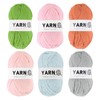 Rebower 6Pcs Acrylic Yarn 790 Yard 4 Ply Soft Crochet Yarns Sport Weight Yarn,[for DIY Crocheting Knitting Craft ]-300g/Dark Pink,Light Gray,Green,Pink,Light Blue,Light Orange