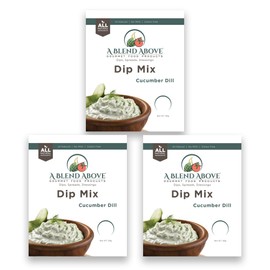 A Blend Above Cucumber Dill Dip Mix, 1oz, (3 Pack), Gluten-Free, No MSG, All Natural, No Preservatives, Vegetable Dip, Keto Friendly, Low Carb, Easy to Make