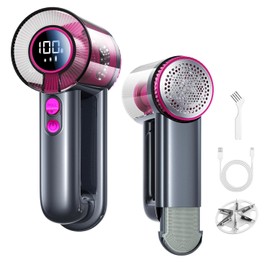 DRFLASH 2-in-1 Fabric Shaver Rechargeable - 3 Speeds Lint Remover with Digital LED Display & Type-C Fast Charging Port, Electric Sweater Defuzzer for Clothes, Furniture, Couch, Blanket
