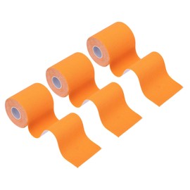 PATIKIL 5.5 Yard x 3 Inch Kinesiology Tape, 3 Roll Adhesive Cotton Sports Muscle Support Tapes Waterproof Elastic Tape for Knee Ankle Wrist Shoulder, Orange