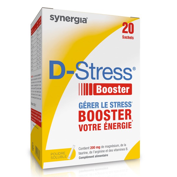 D-STRESS Booster Pack of 20 Sachets | Magnesium 3rd Generation + Taurine + Arginine + Vitamins B | Boosts Physical and Mental Energy | Laboratory Synergy