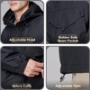 LAITIMIA Men's Windproof Water-Resistant Hoodie Jacket Large Front Pocket Adjustable
