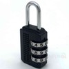 3-Digit Dial Combination Lock, Small Black - Auxiliary Lock for Sliding Doors Locker Lock 3ea