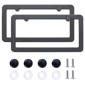 FIISFIIS 2 Pack Premium Stainless Steel License Plate Frames, Solid Rust-Proof Stainless Steel Holder with 2 Holes, Universal Car Frame for Including Screws (Silver)