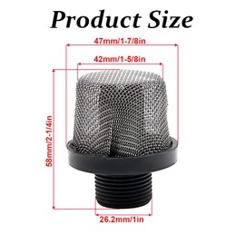 4Pcs 3/4 Inch Screw on Strainers Stainless Steel Mesh Inlet Suction Filter Airless Paint Sprayer Accessories for DIY Enthusiasts