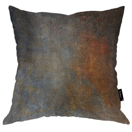 Beabes Rust Background Warm Throw Pillow Cover Vintage Grunge Worn Iron Background with Detail Texture Pattern Soft Square Cushion Case for Men Women Boys Girls Home Decor Cotton Linen 20x20 Inch