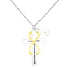 JunyiDIY Women's Christian Infinity Cross Necklace Inspirational Psalm 46:5 Mustard