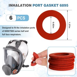 18 Pcs Half and Full Face Respirator Mask Replacement Parts Compatible with 6000 Series Inhalation Port Gasket 6895 and Inhalation Valve 6893 and Valve Replacement 6889, Each 6 Pcs
