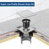 Neodrain 4 in Square Shower Drain Brushed 304 Stainless Steel,