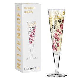 RITZENHOFF Goldnacht No. 24 1071024 Champagne Glass 200 ml Elegant Designer Piece with Real Gold Made in Germany