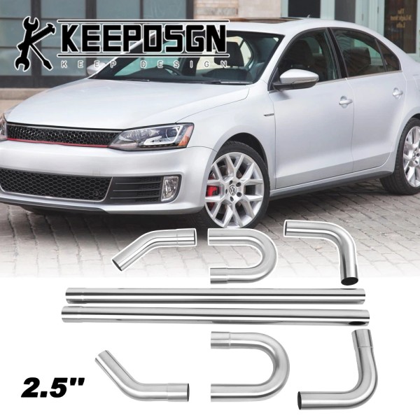 KEEPDSGN For VW Jetta GLI Exhaust Pipe Kit 2.5'' Stainless