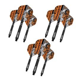 RED DRAGON Peter Wright Snakebite Hardcore Orange Flight and Stem Combo Pack