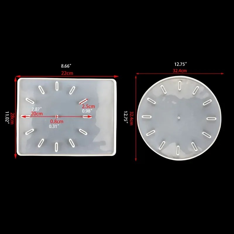Molde De Silicona Para Reloj 5636 Redondo, 1 Pieza