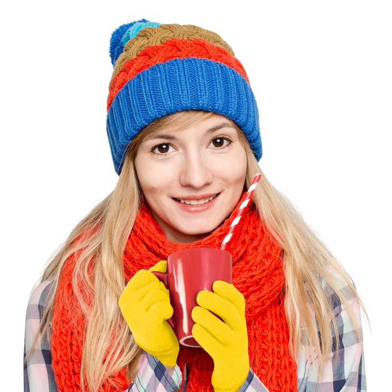 [GEEGVVV] Knit Gloves Adult Magic Gloves for Women Men Stretch