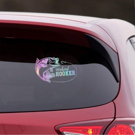 NBFU Decals Weekend Hooker Fishing Lake Life 1 (Holographic Opal Purple) (Set of 2) Premium Waterproof Vinyl Decal Stickers for Laptop Phone Accessory Helmet Car Window Bumper Mug Tuber Cup Door Wall