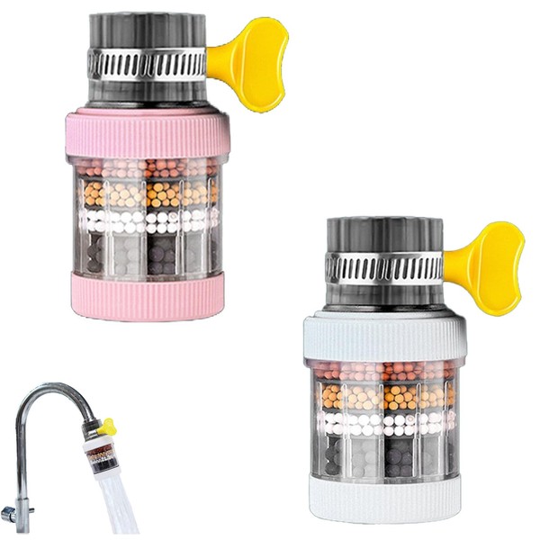 2Pcs Faucet Water Purifier Water Filter Tap Water Tap Activated Carbon Clean Purifier Cartridge Tap Water Filter Tap Water Filters for Uk Taps Tap Filter for Kitchen Bathroom Shower Sink