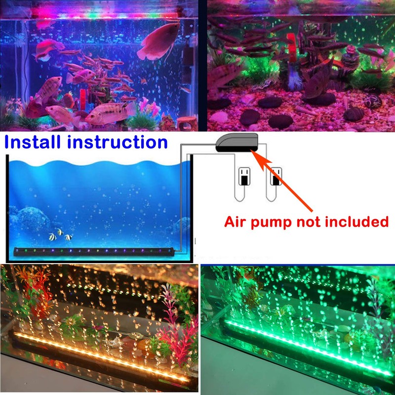 Aquarium air Bubble Light, RGB LED Fish Tank Light with