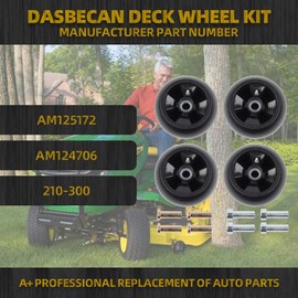 Dasbecan AM125172 Deck Gage Wheels Kit Compatible with John Deere 48" 54" 60" 62" 72" Deck Tractor Mower Wheel Replaces# AM124706