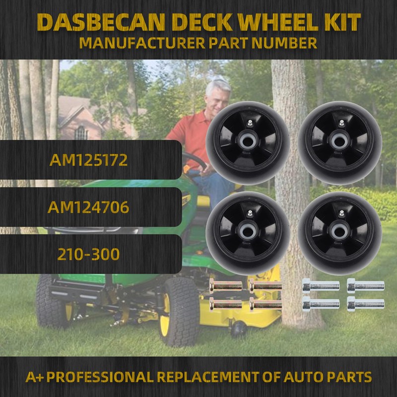 Dasbecan AM125172 Deck Gage Wheels Kit Compatible with John Deere