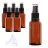 seafulee 6Pack 30ml Amber Glass Pump Bottle with Black Pump