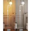 Lightdot 64Inch Dimmable White Floor Lamp, Industrial Farmhouse Globe Standing