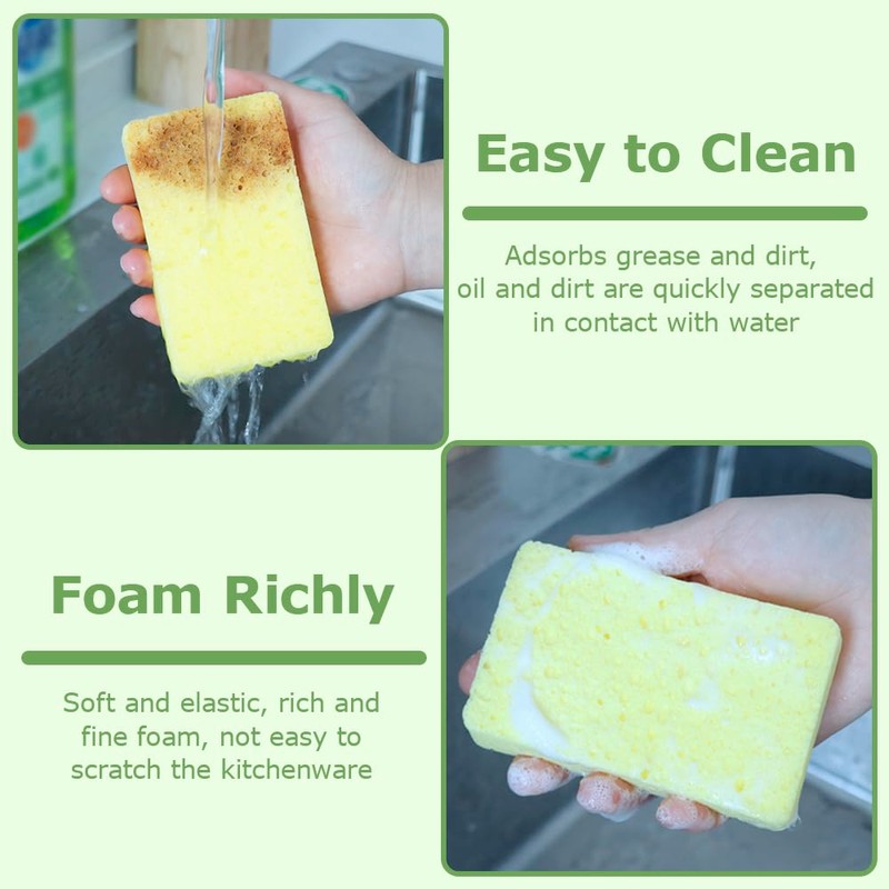 12 PCS Pop up Eco Sponges Compostable Non Scratch Washing