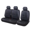 Black PU Leather 2+1 Van Front Seat Cover Set with