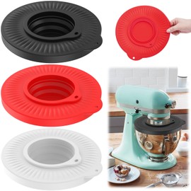 3 Pcs Silicone Mixer Bowl Cover Compatible with KitchenAid 4.5-5 Quart Tilt-Head Stand Mixer, Mixer Bowl Lid to Prevent Spilling of Ingredients