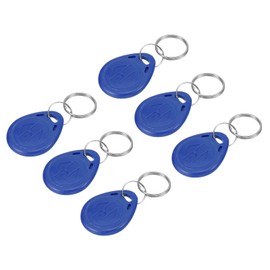 MECCANIXITY ID Card Key Fobs RFID Proximity 125KHz Rewritable Copyable Token Tag for Door Entry Access Control System Blue Pack of 6