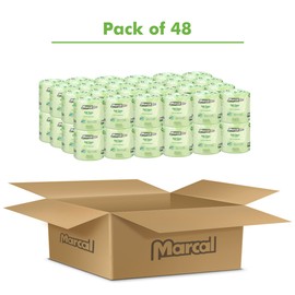 Marcal Pro Toilet Paper 100% Recycled - 2 Ply, White Bath Tissue, 242 Sheets Per Roll - 48 Individually Wrapped Rolls Per Case Green Seal Certified Toilet Paper 03001