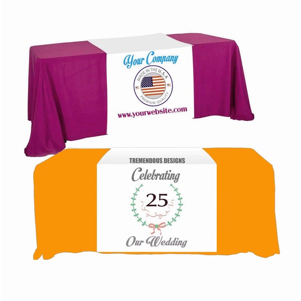 Custom Table Runner 28" Width Add Your Business Logo or