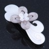 Light Silver/Light Grey Acrylic Crystal '3D Flower' Barrette Hair Clip