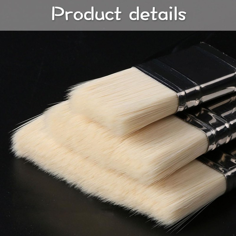 DOGGER Flat Paddle Paint BrushSet Short Handle Paint Brushes for