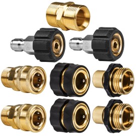 WOJET Pressure Washer Quick Connect Kit - M22-14mm to 3/8” Universal Quick Connect Fittings for Jet Wash, 4500PSI/310bar High Pressure Coupling - Fast Release M/F Adapters for Power Washer, Hose & Gun