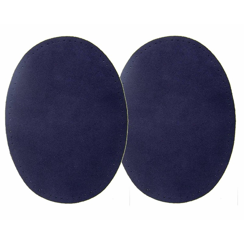 -2 Sew-on Large Natural Suede Leather Elbow Patches Size 4.75