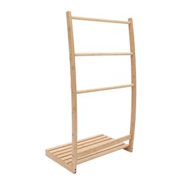 3 Towel Rack, Freestanding Bathroom Cabinet Rack, Sturdy Bamboo Towel Storage Holder, Bottom Plate, with Bottom Storage Shelf, for Home Hotel Bathroom